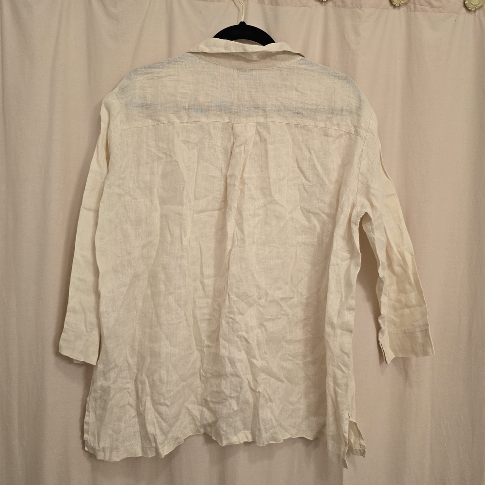 Fog linen work biege top - Picture 3 of 7